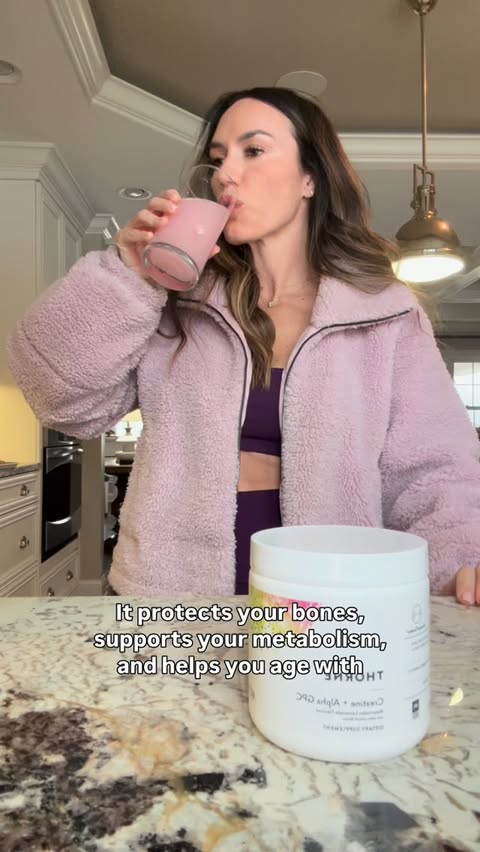 Instagram post by @lorenmattingly for Thorne. Caption reads: [...] keep my muscles strong & my brain sharp.....