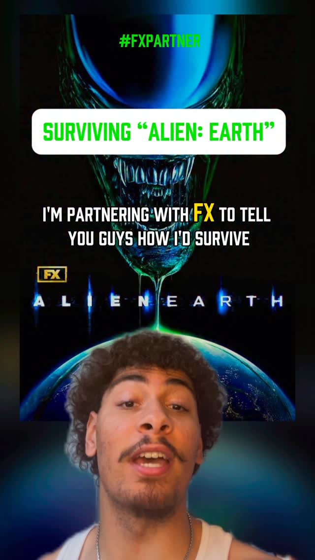Instagram post by @alex_colemann for FX Networks. Caption reads: [...] episodes of Alien: Earth on HULU now!....