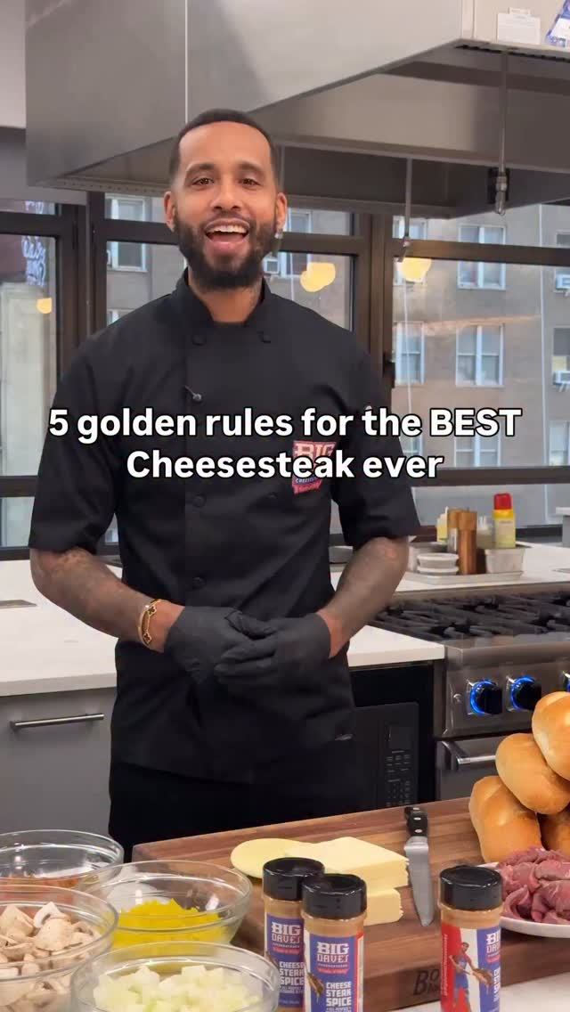 Instagram post by @officialdhayes for Delish. Caption reads: @bigdavescheesesteaks has the blueprint for....