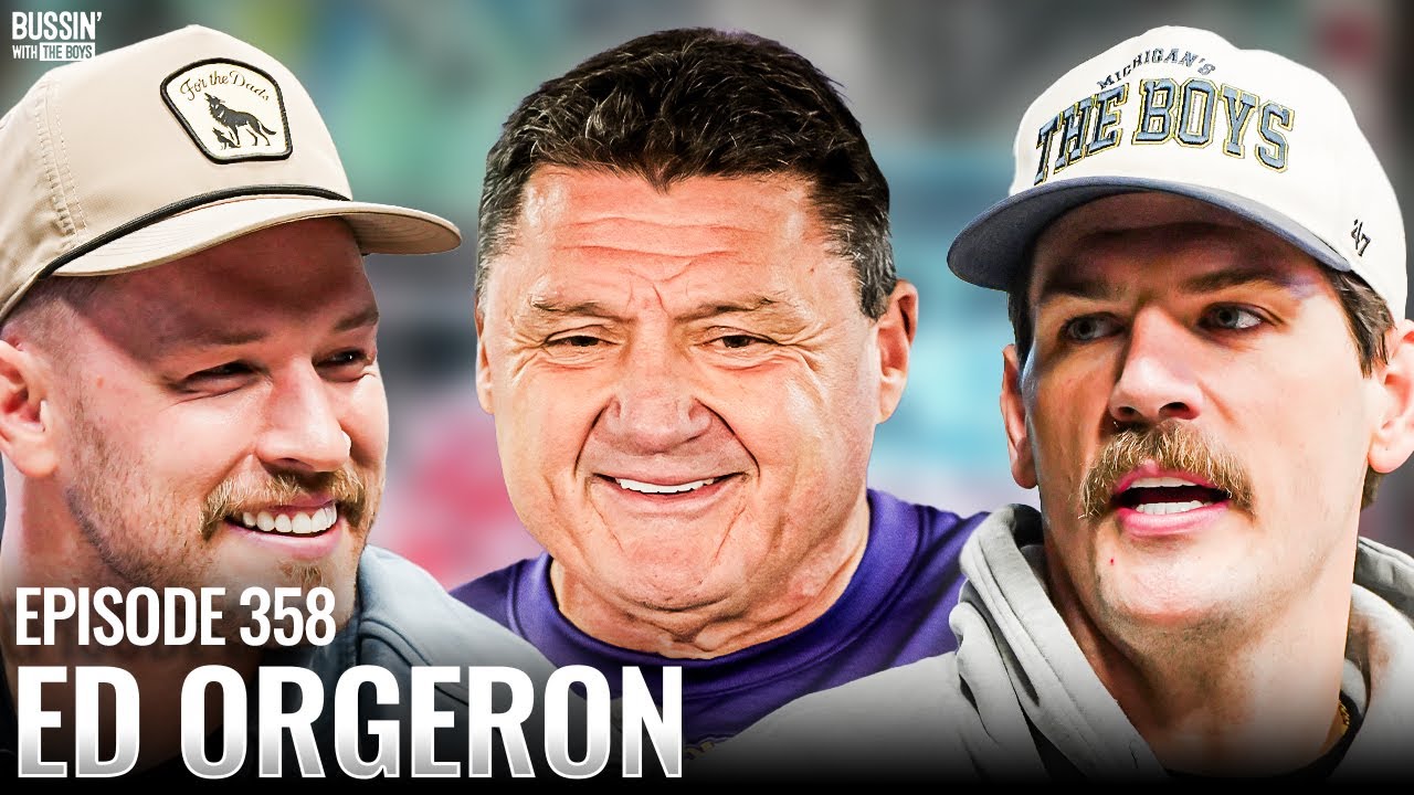 YouTube post by @BussinWithTheBoys for Instacart. Caption reads: Coach O Reacts To LSU’s Lane Kiffin Hire + Where....