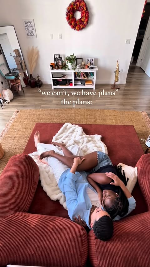 Instagram post by @nan.conbon for OMHU. Caption reads: never want to leave our couch fort 😍 @omhu_cph ....