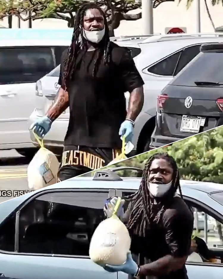 Instagram post by @adamschefter for ESPN. Caption reads: When Marshawn Lynch was spotted handing out 200....