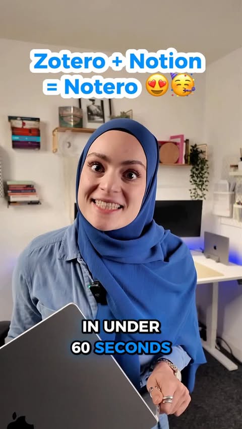 Instagram post by @aynur.science for Notion. Caption reads: Notero is a DREAM for every Researcher who loves....