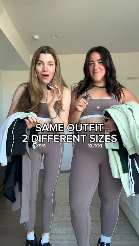 Instagram post by @raquelbenitah for nuuds. Caption reads: [...] another SAME OUTFIT, 2 SIZES haul with....