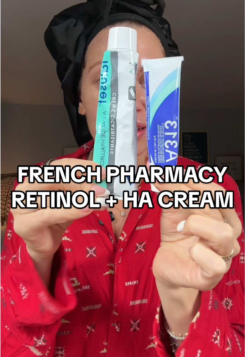 TikTok post by @cicihaskill for FrenchPharmacy. Caption reads: [...] that draws moisture to the skin....