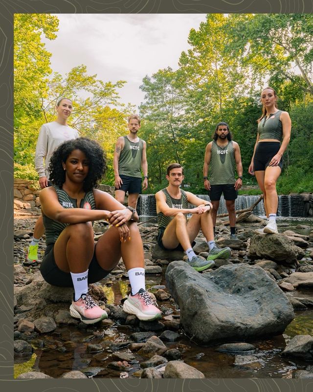 Instagram post by @ne_trackclub for Bandit Running. Caption reads: [...] are proud to launch our capsule with....