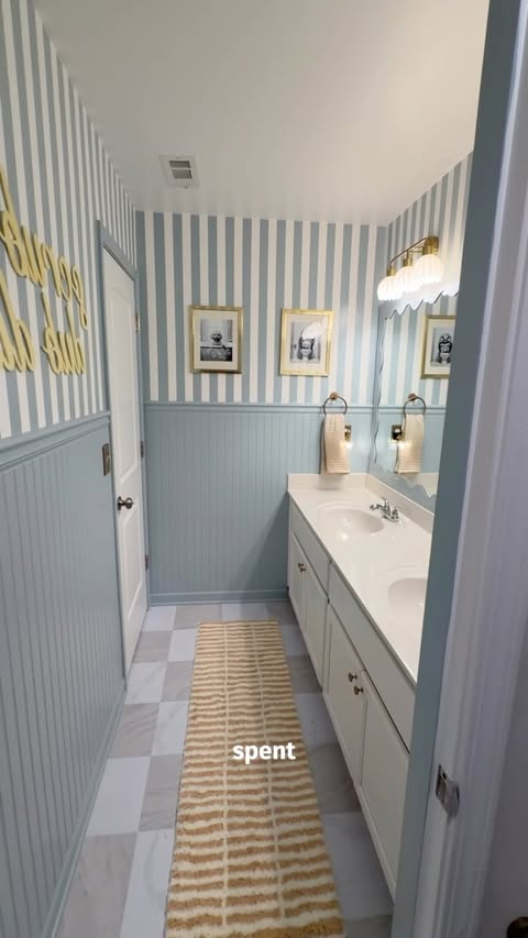 Instagram post by @theweekendbuilder for Ally. Caption reads: @Ally challenged us to renovate a bathroom for....