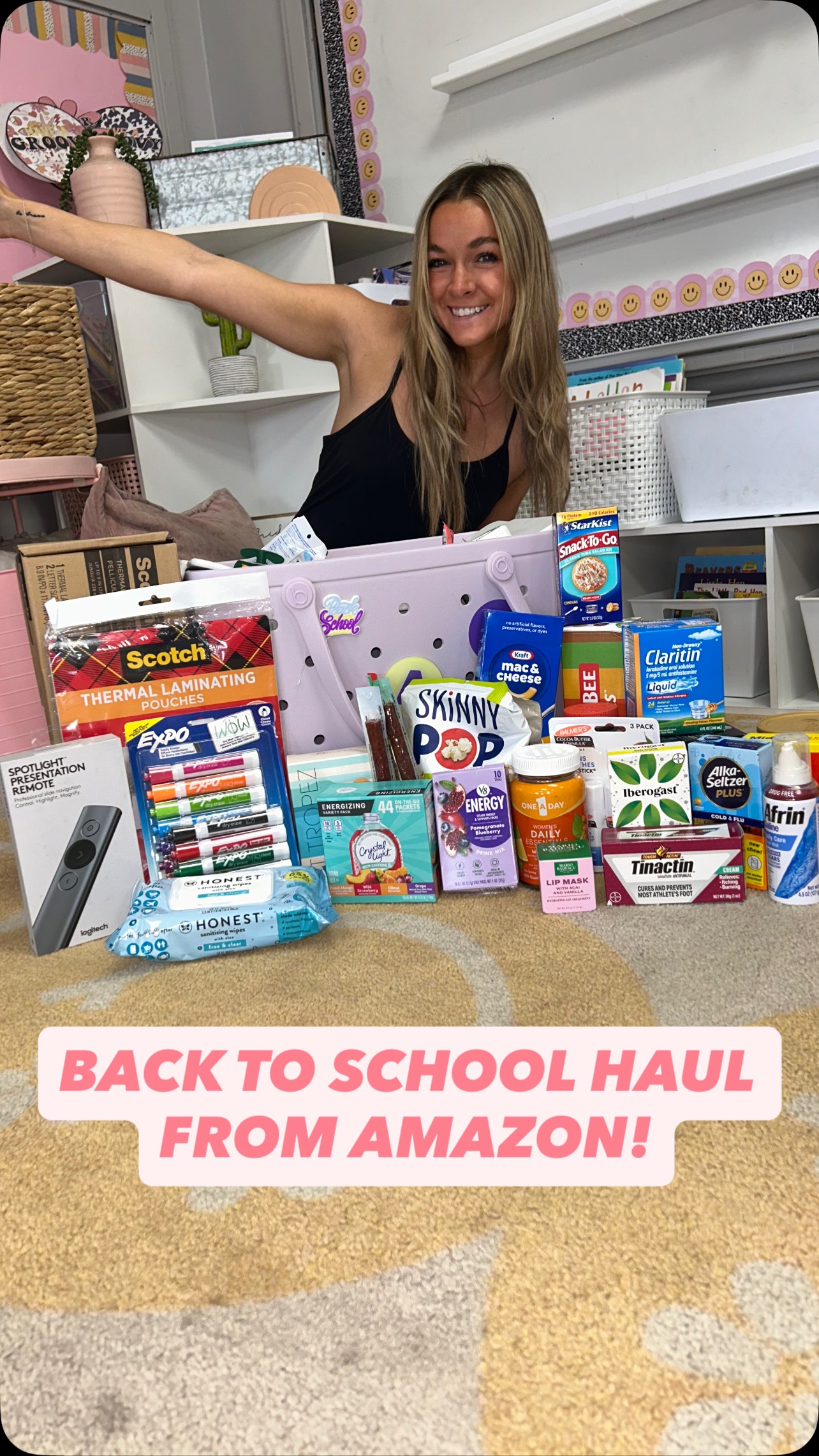 Instagram post by @amandarockhold for SmartyPants Vitamins. Caption reads: @amazon is the one-stop shop for all your....