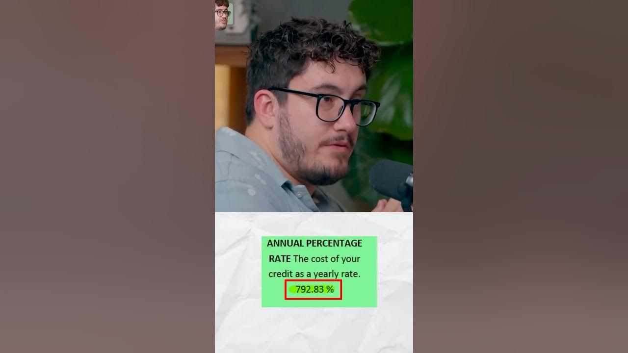 YouTube post by @CalebHammer for Acorns. Caption reads: 700% Interest Rate Loans Should Be ILLEGAL!.