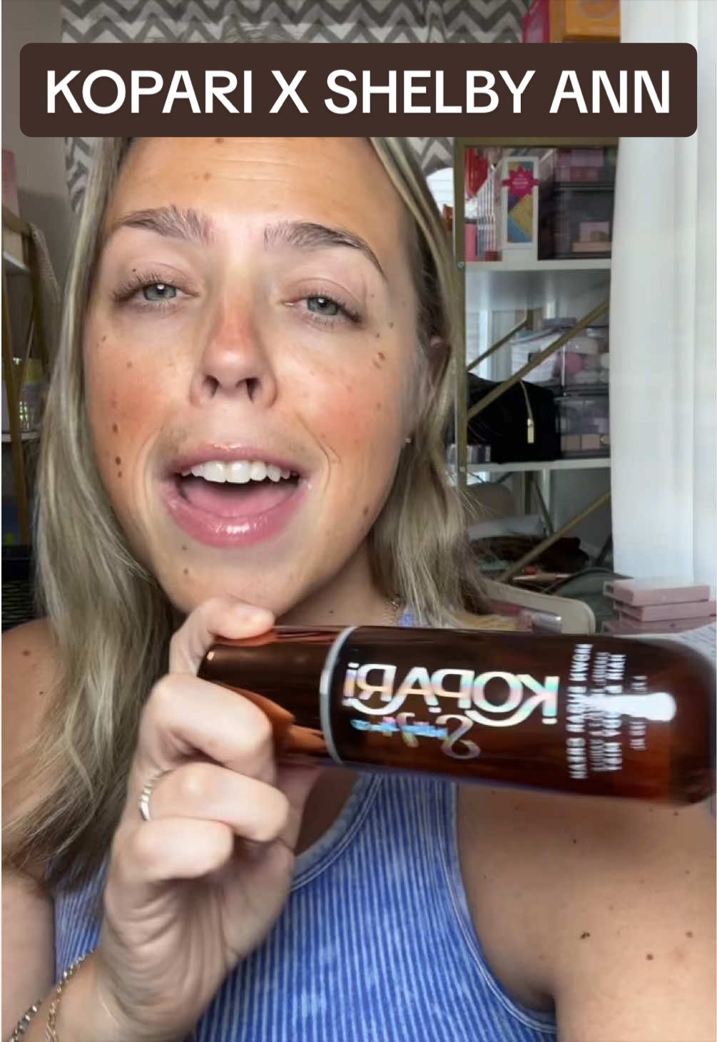 TikTok post by @its_kelly_mack for Kopari Beauty. Caption reads: [...] and perfect for Fall! @Kopari Beauty @Shelby....