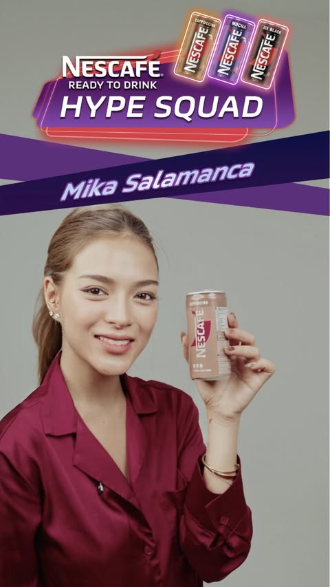 Instagram post by @mikslmnc for NESCAFÉ Philippines. Caption reads: Lowbat na ba ang buong squad? 😴 Don’t worry, the....