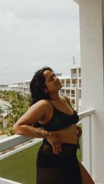 Instagram post by @nidsshukla for Air Transat. Caption reads: I’m already nostalgic for the absolutely....