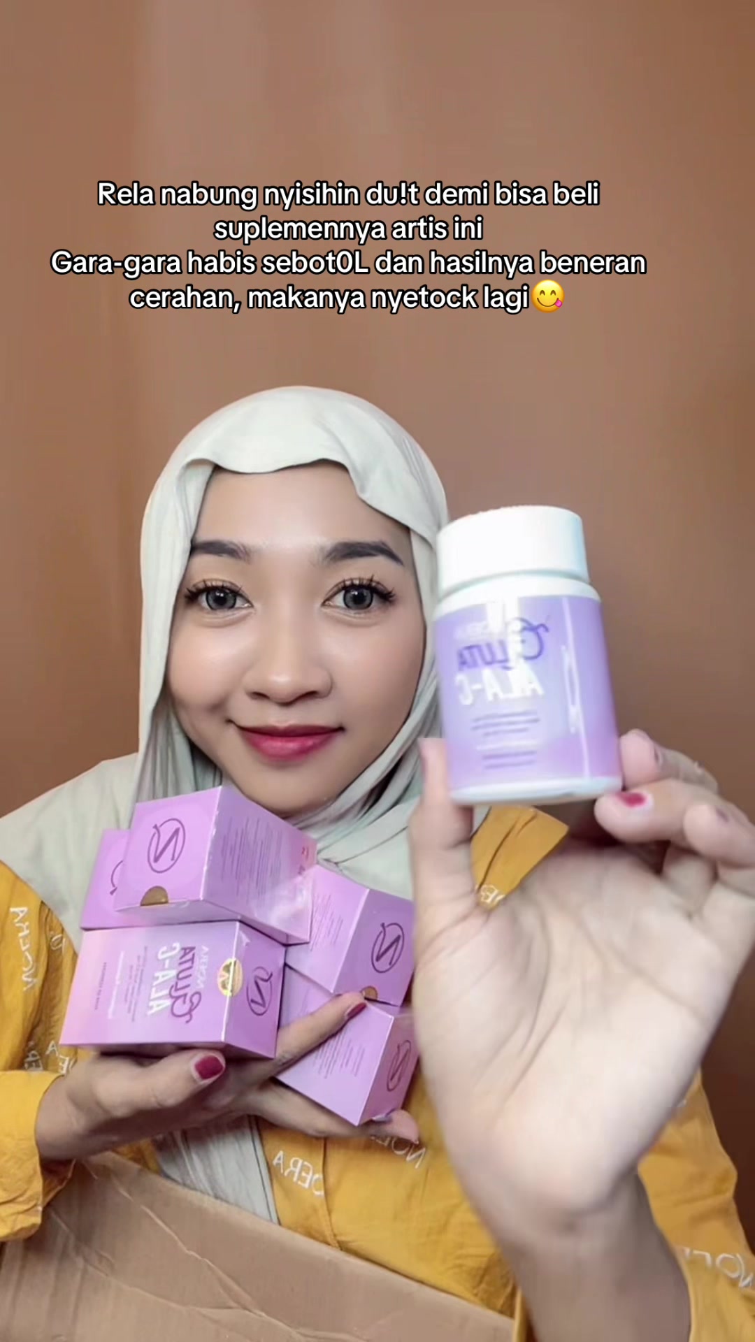TikTok post by @merryiffah94 for Noera By Reisha. Caption reads: [...] ala c noera🥹💜 @Reisha Novandita @Noera By....