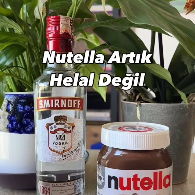 Instagram post by @oncebendengor for Nutella. Caption reads: Nutella Artık Helal Değil 🤪

Nutella + Vodka....
