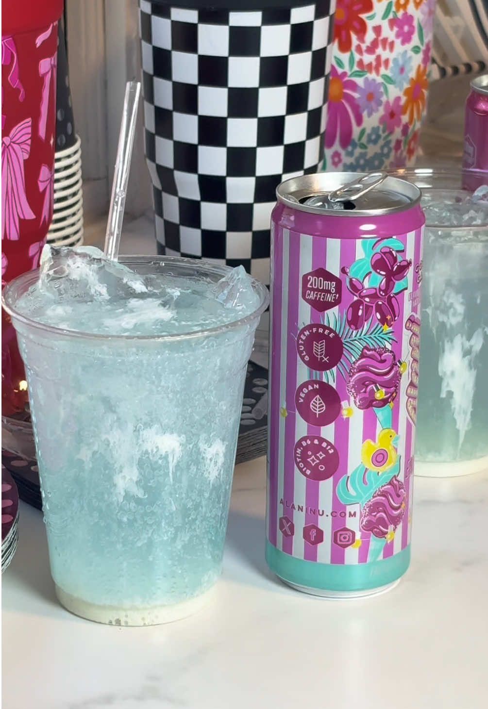 TikTok post by @danaeandfamily_ for Skinny Mixes. Caption reads: [...] Buddy @Alani Nutrition @Chobani @Skinny....