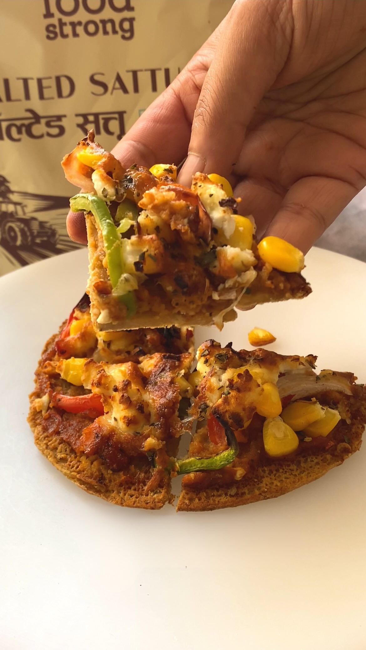 Instagram post by @foodprescription_ for foodstrong. Caption reads: Stop saying pizza isn’t healthy. We’re calling....