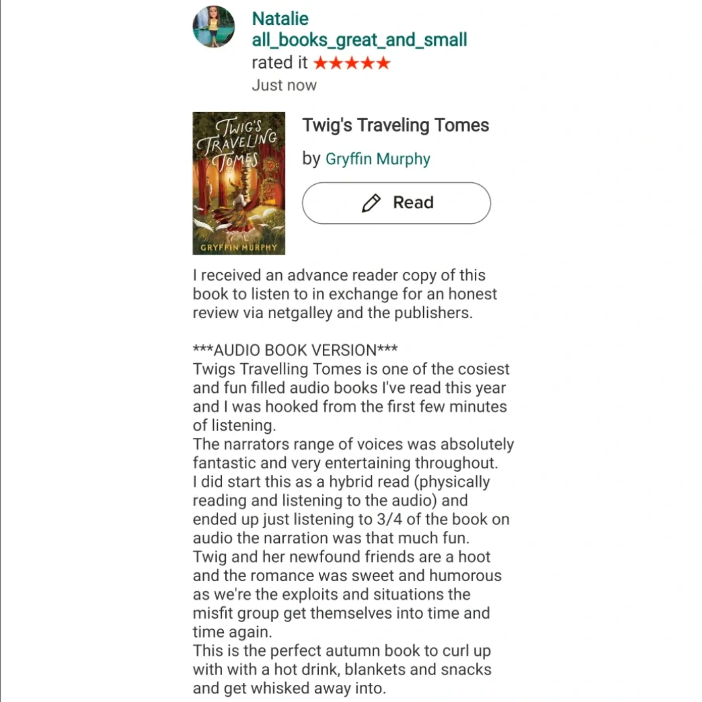 Instagram post by @all_books_great_and_small for NetGalley. Caption reads: [...] MURPHY @gryffinmurphywritesbooks @netgalley....