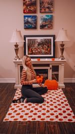 Instagram post by @noellefoley for Thomas Kinkade Studios. Caption reads: You know it’s going to be a good day when you get....