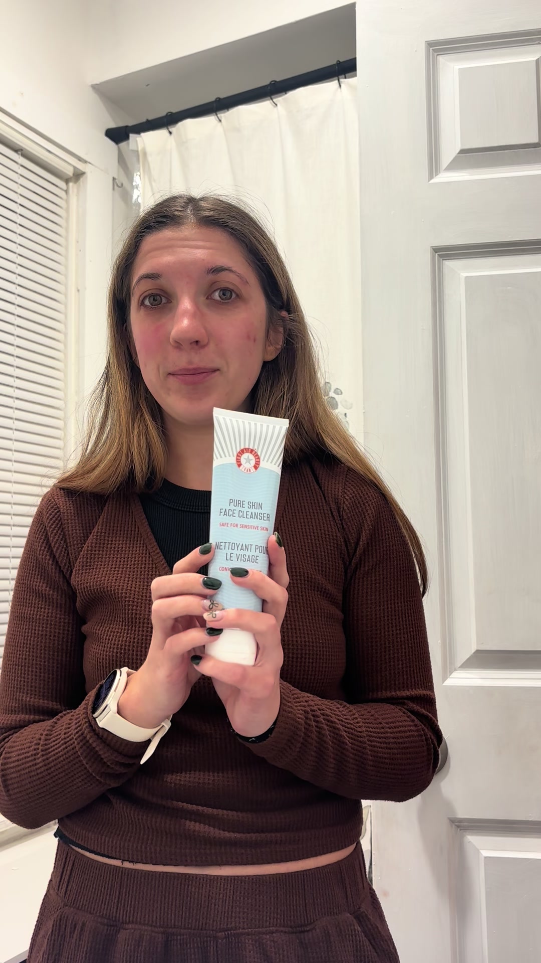 TikTok post by @cory.holland for First Aid Beauty. Caption reads: Sensitive skin girlies!!! @First Aid Beauty....