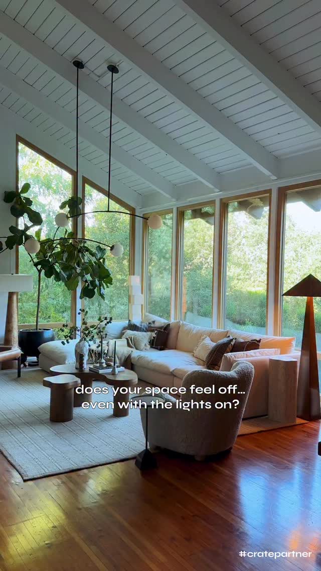 Instagram post by @bradytolbert for Crate and Barrel. Caption reads: #CratePartner Less is more...except when it comes....