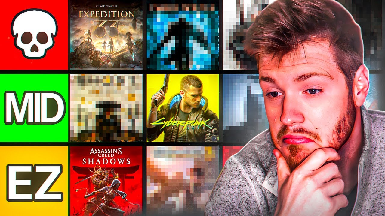 YouTube post by @IAmRob for TripleTen. Caption reads: Ranking EVERY Game I've Ever Completed.