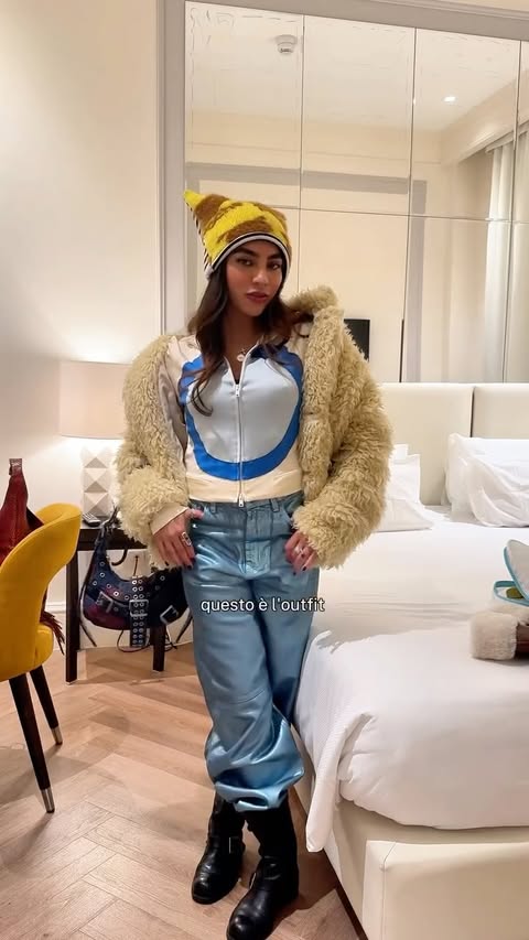 Instagram post by @camii_celis for Desigual. Caption reads: primo giorno a Roma⭐️ 
outfit via....