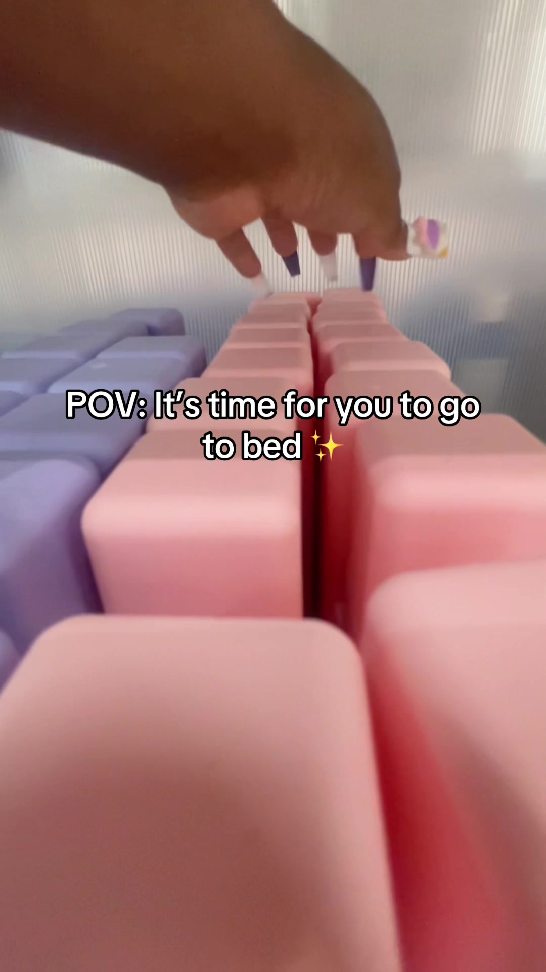 TikTok post by @ladashiaasmr2.0 for BYOMA. Caption reads: POV: it’s time for you to go to bed ✨....