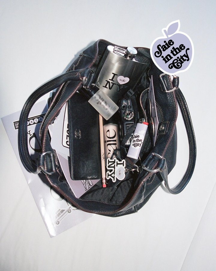 Instagram post by @laney for Saie hello. Caption reads: Saie 💜 NYC. This city made us…we just made the....