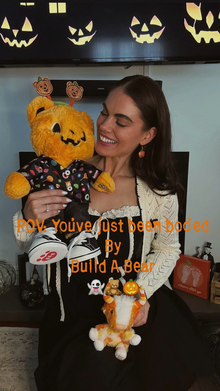 Instagram post by @chloemarshall01 for Build-A-Bear. Caption reads: 🎃Boo’ed in the best way @buildabear 🧸....