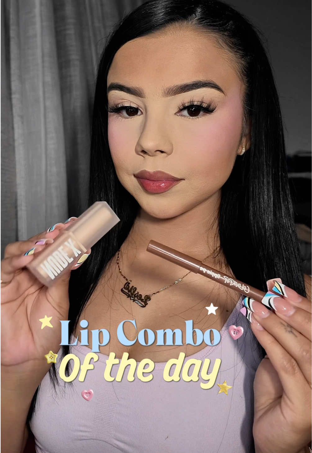 TikTok post by @yx.leslie for Beauty Creations México. Caption reads: Lip combo of the day💜 @ColourPop Cosmetics....