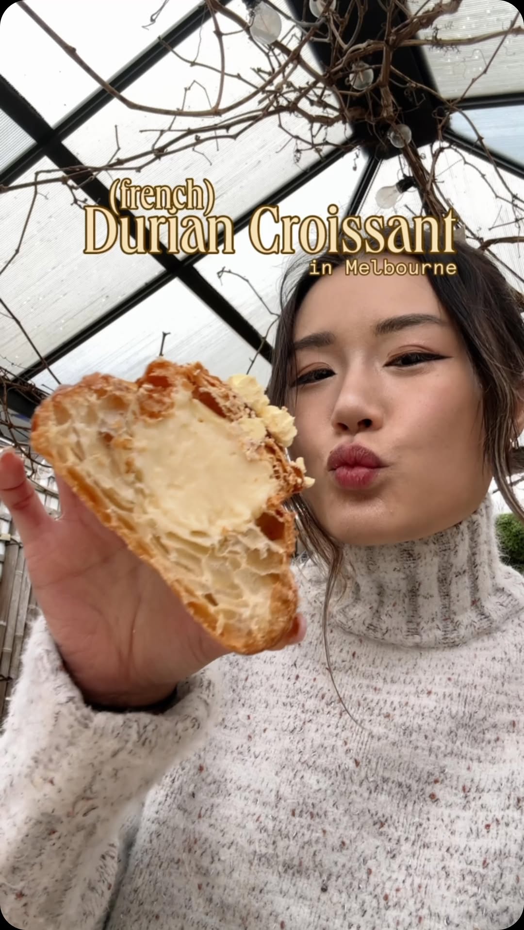 Instagram post by @aurevoirdarling for Vsco. Caption reads: 🥐 DURIAN CROISSANT IN MELBOURNE?! handmade by....