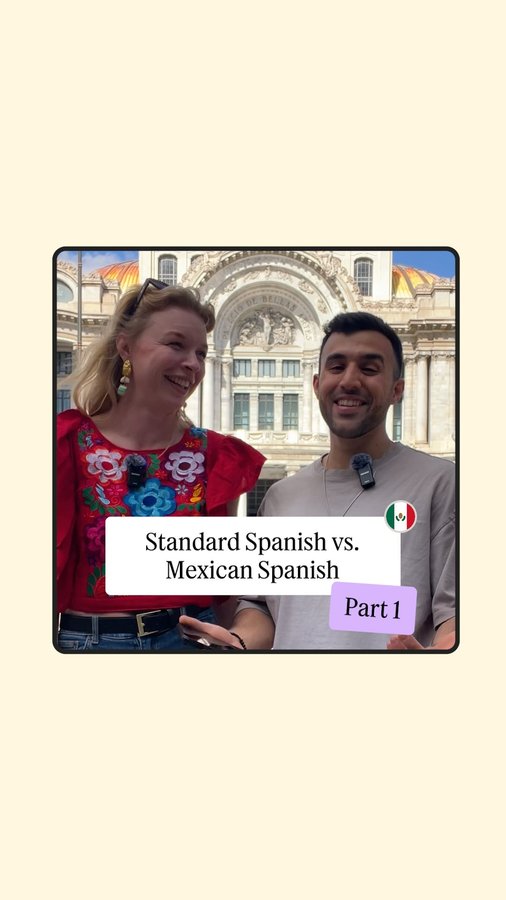 Instagram post by @mauricio_sob for Babbel. Caption reads: Did you know that Mexican Spanish 🇲🇽 features....