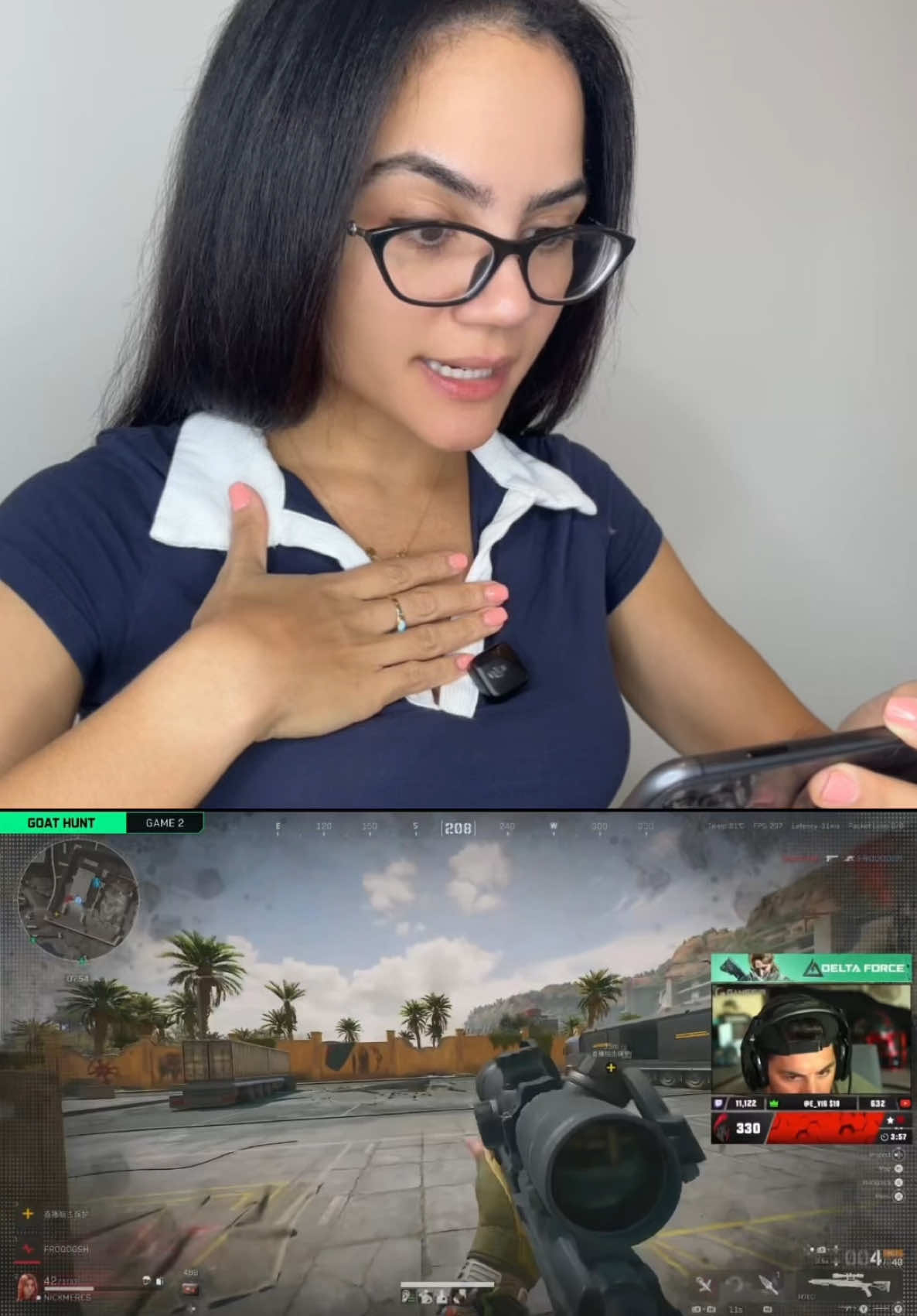TikTok post by @gaabymejia for Delta Force. Caption reads: Think you can survive?@deltaforcegame....