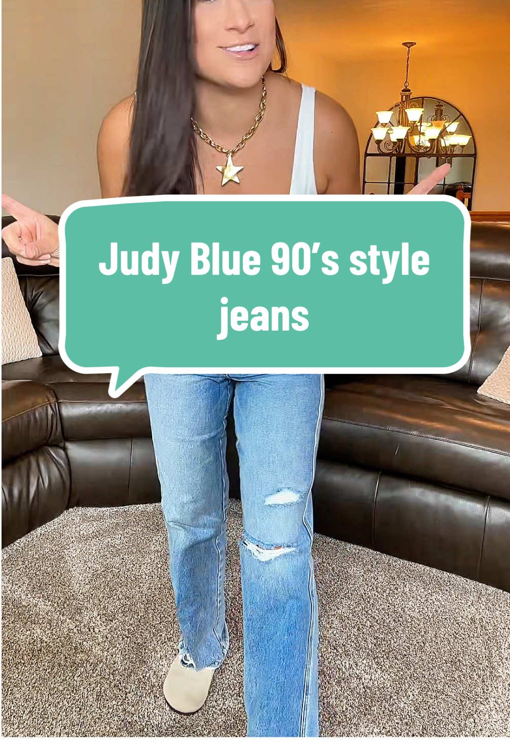 TikTok post by @dana_ann2 for Emma Lous Boutique. Caption reads: Replying to @Chantelle cmjja these Judy Blue....