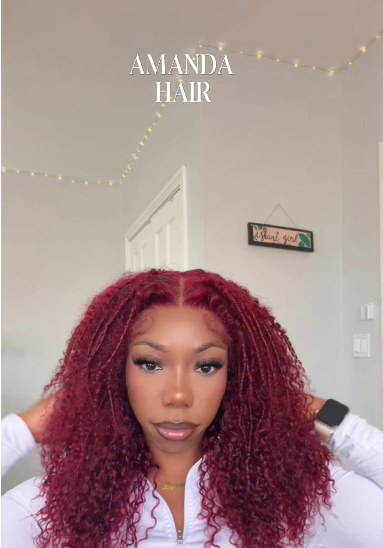 TikTok post by @lynee.a for Amanda Hair. Caption reads: [...] and color ? Sign me up ! Hair Deets ✨....