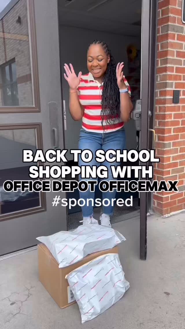 Instagram post by @littlemissclassinsession for Office Depot. Caption reads: #Sponsored POV: You logged onto @officedepot just....