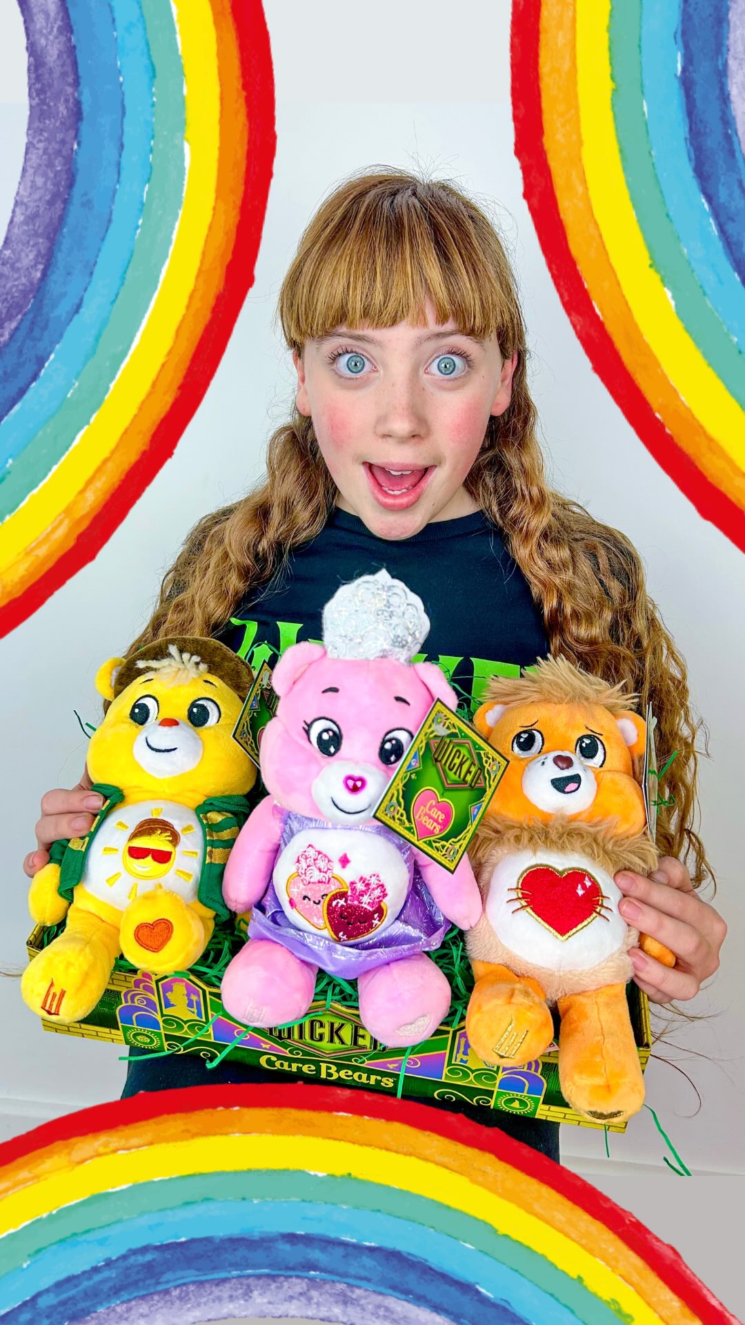 Instagram post by an influencer for Care Bears. Caption reads: [...] Dancing Through Life With CareBears! 🩷💚....