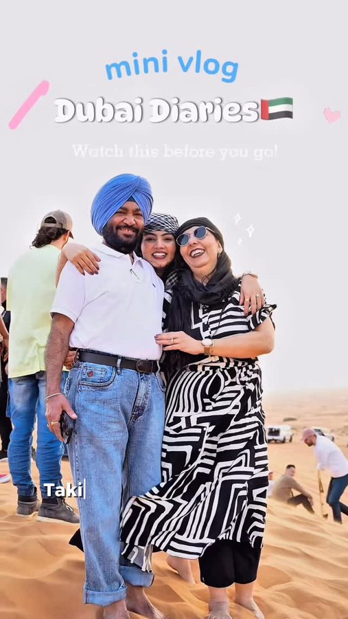 Instagram post by @harleen.bediii for Holafly. Caption reads: Took my parents on their first international trip....