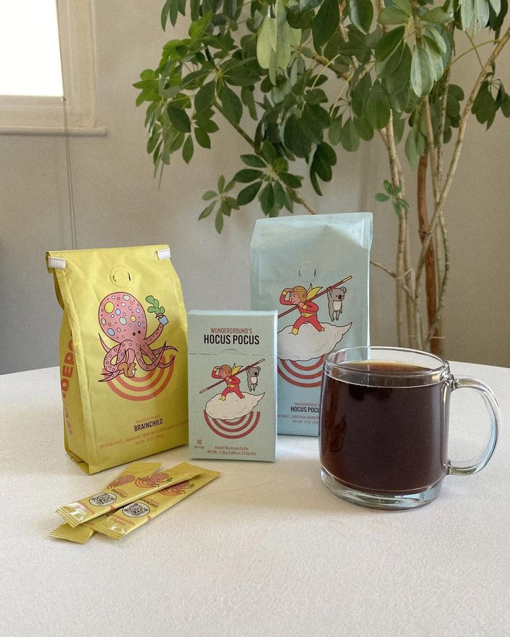 Instagram post by @auntieayana for Wunderground Coffee. Caption reads: My new favorite ethically sourced mushroom coffee....