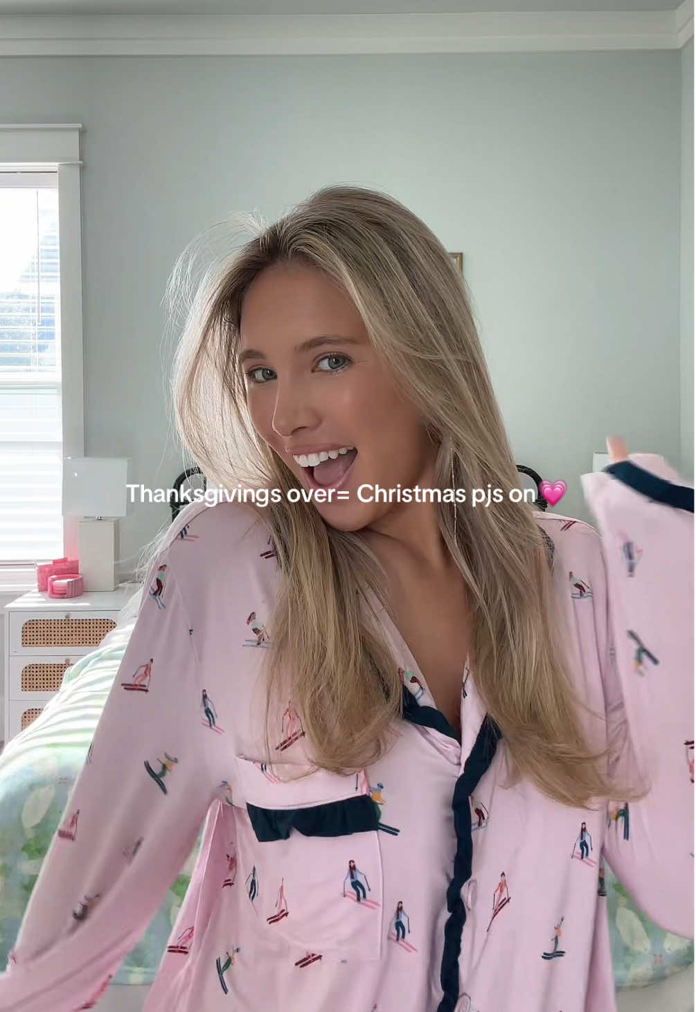 TikTok post by @kinsheartspink for Vestique. Caption reads: It’s always a pink Christmas here @vestique .