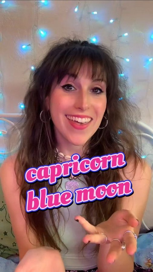 Instagram post by @valleygirlmystic for Astrology.com. Caption reads: FULL BLUE MOON TOMORROW ✦🥹☆🌕☾ no babez ur not....