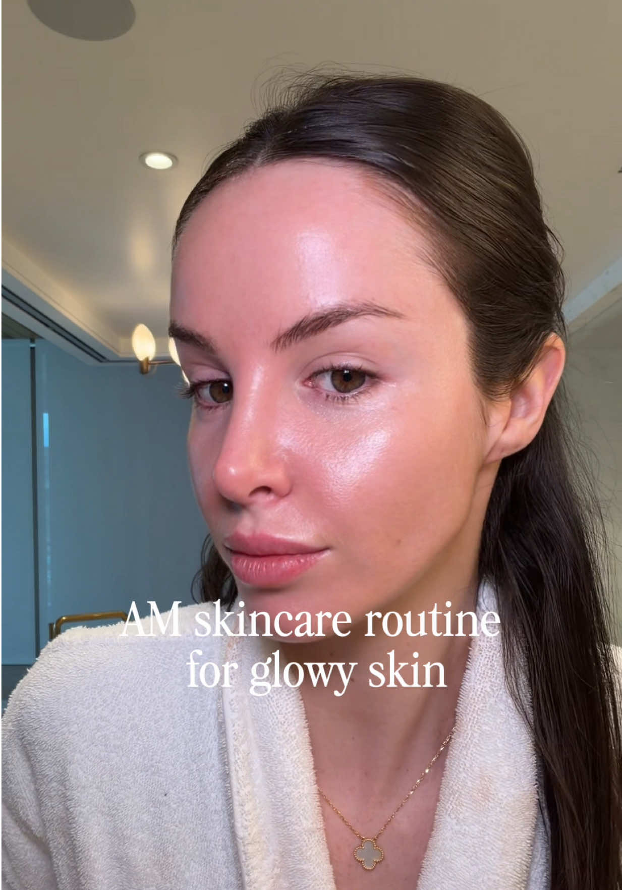 TikTok post by @sandyygal for NAKED SUNDAYS. Caption reads: Glowy skin alll dayyy! Products listed in order of....