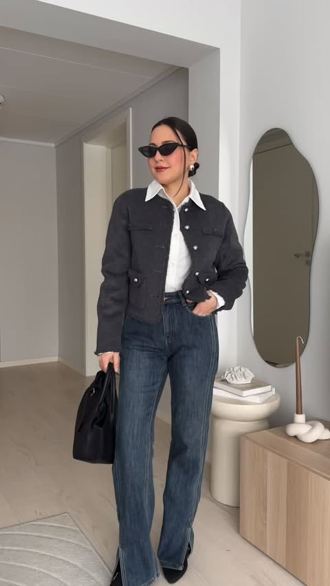 Instagram post by @mays.karim for Goelia. Caption reads: Fall in love with @goelia_official elegant outfit....