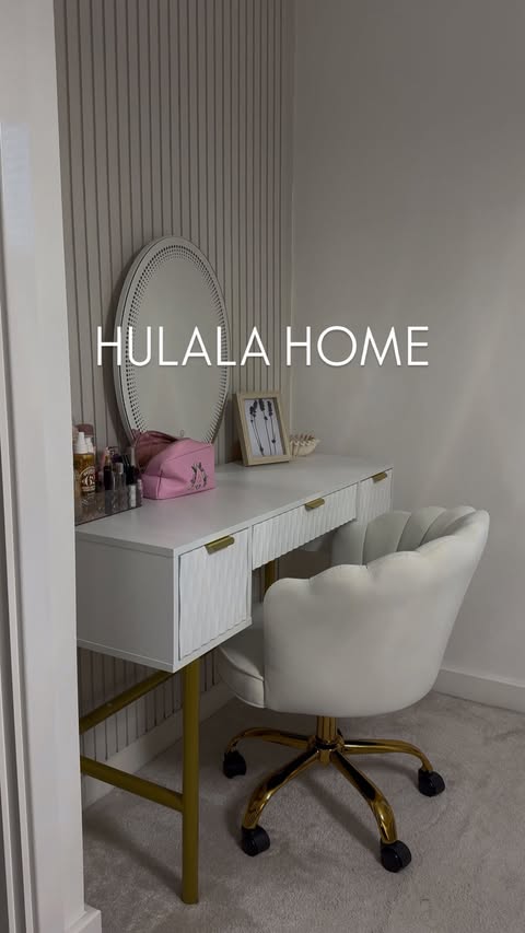 Instagram post by @athomewithalicemay for Hulalahome. Caption reads: Upgrading my dressing area thanks to @hulalahomeuk....