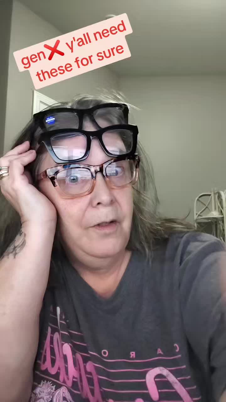 TikTok post by @fussyfausy for RESJOK Reading Glasses. Caption reads: @RESJOK READING GLASSES y'all have outdone....