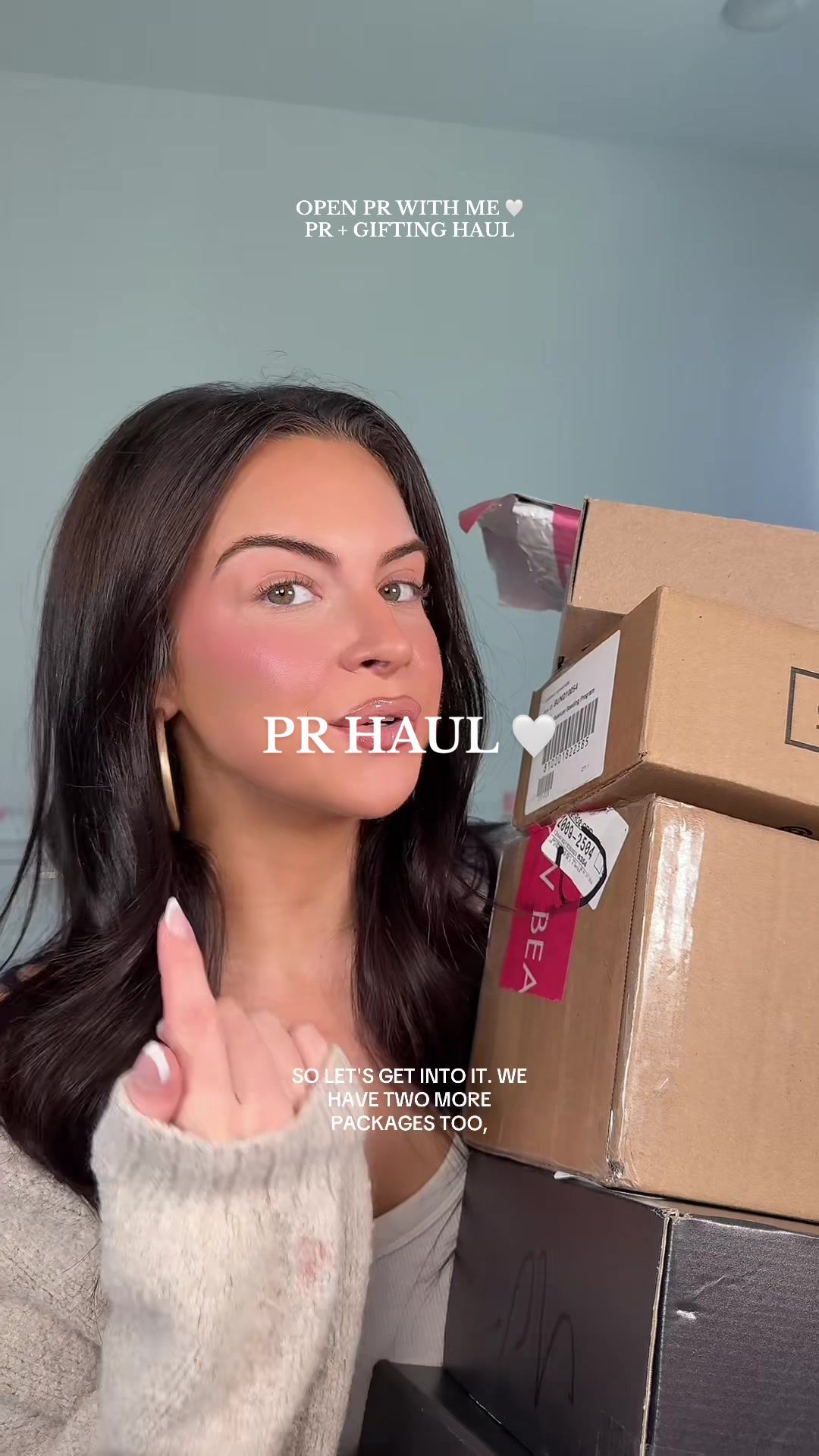 TikTok post by @victoriaengasser for Experiment Beauty. Caption reads: PR + GIFTING HAUL 🤍 thank you @Experiment Beauty....