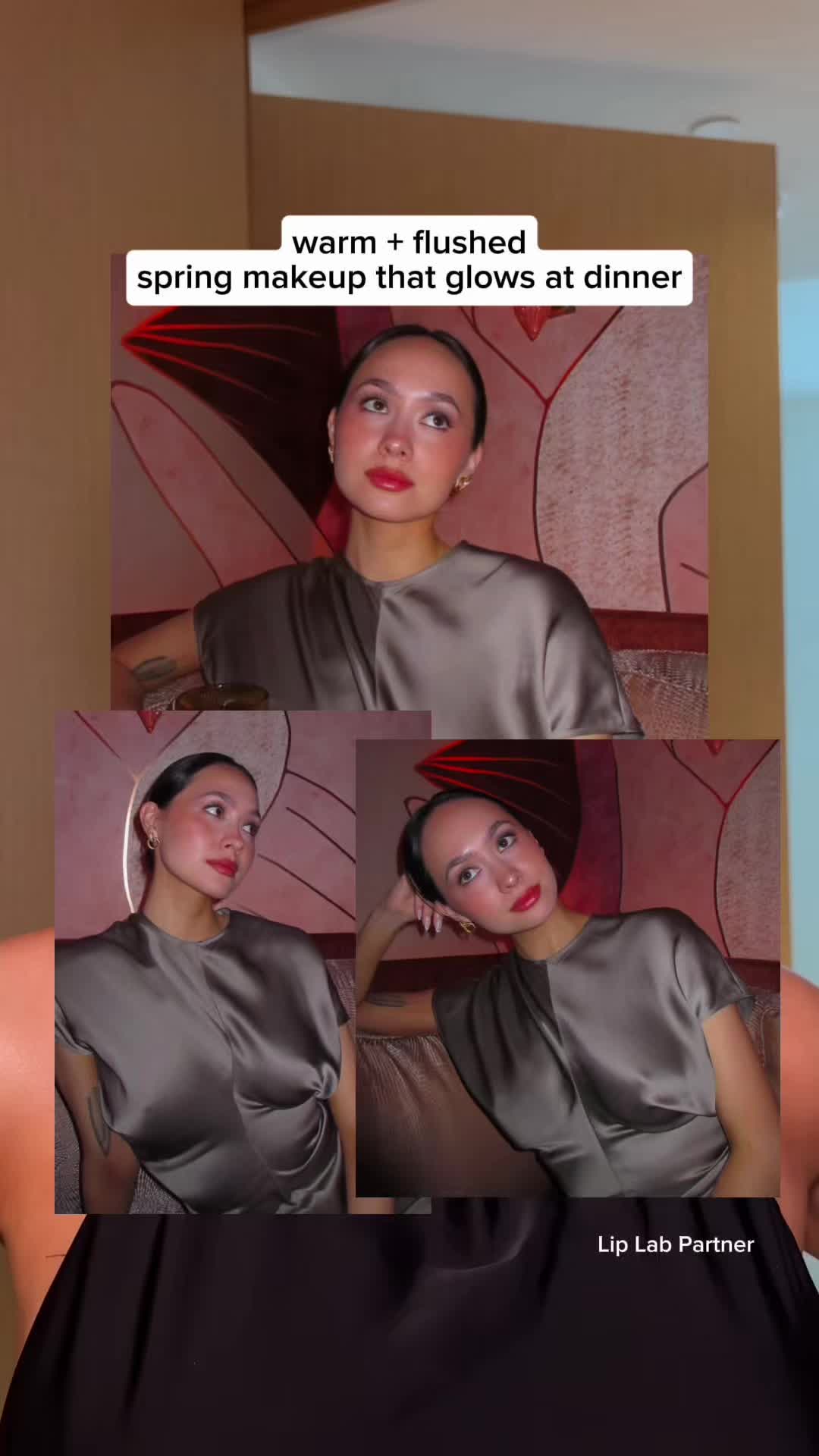 TikTok post by @zoekimkenealy for Lip Lab. Caption reads: [...] lipstick and blush I am wearing here at @Lip....