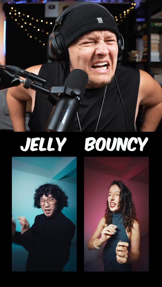 Instagram post by @chezame_official for Essence Cosmetics. Caption reads: Jelly vs. Bouncy beatbox battle?!
Which team are....