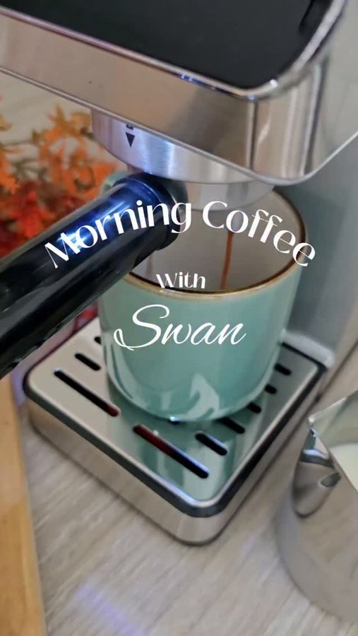 Instagram post by @mama_2_lola_priya for Swan Brand. Caption reads: When your morning coffee has levelled up thanks to....