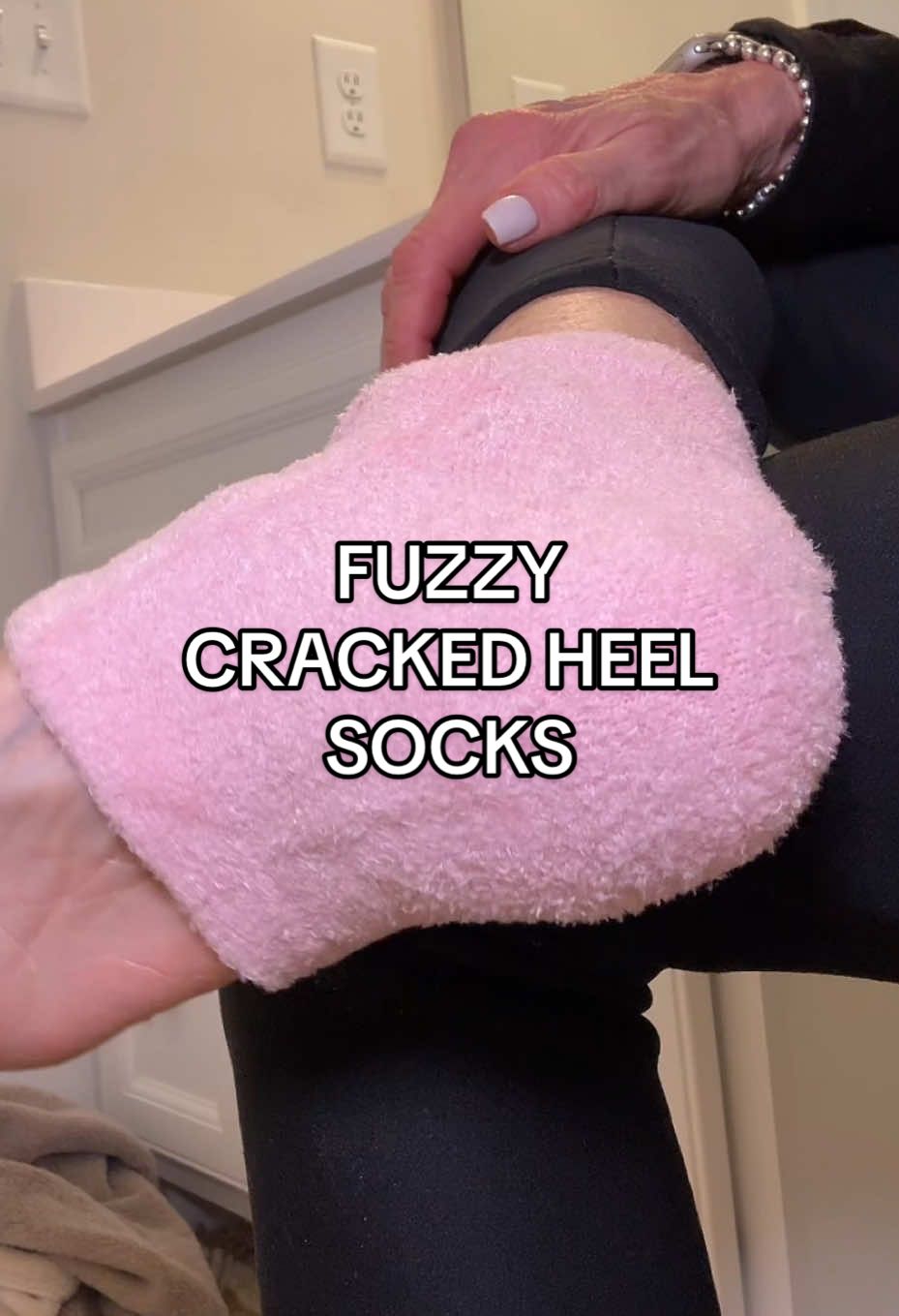 TikTok post by @getfitbycindy1 for Dr. Frederick's Original. Caption reads: You get 2 pairs of these moisturizing heel socks!....